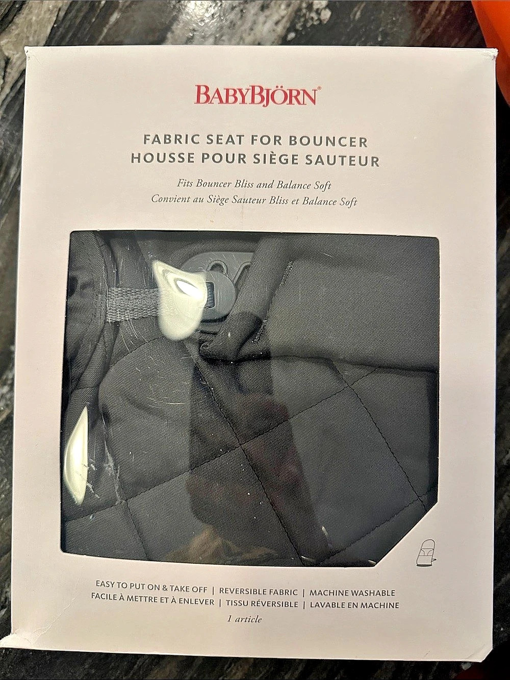 BabyBjörn Fabric Seat for Bouncer Black Replacement Fabric Seat NWT